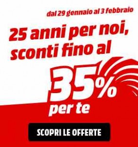 Mediaworld sconti online 35% fino al 3 febbraio